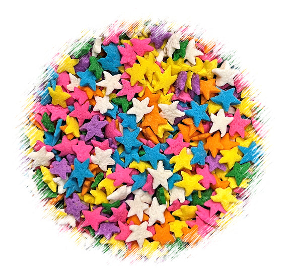 Bright Rainbow Star Sprinkles | www.sprinklebeesweet.com