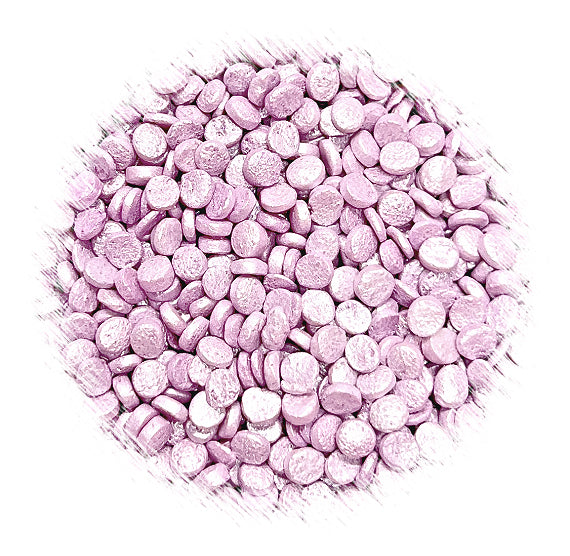 Sprinkle-It® Shimmer Confetti Dot Sprinkles: Light Orchid Purple 4mm | www.sprinklebeesweet.com