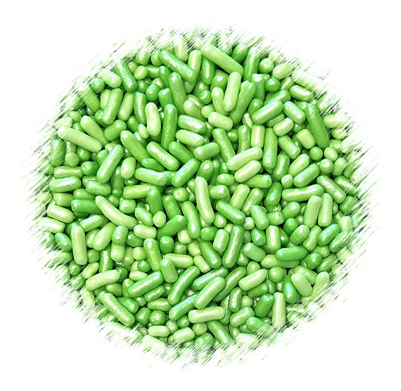 Shimmer Ombre Jimmies: Grass Green | www.sprinklebeesweet.com