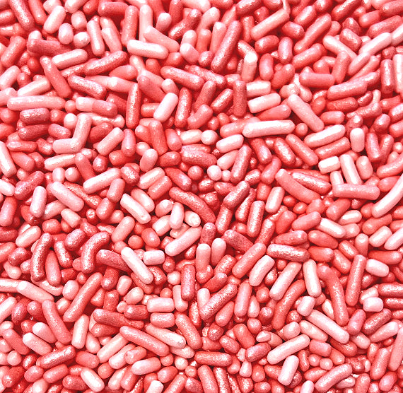 Shimmer Ombre Jimmies: Berry Pink - LAST BAG | www.sprinklebeesweet.com