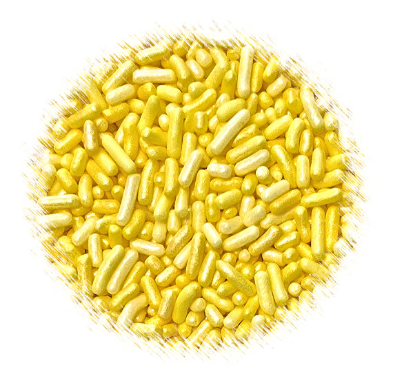Shimmer Ombre Jimmies: Lemon Yellow - VERY LIMITED STOCK | www.sprinklebeesweet.com