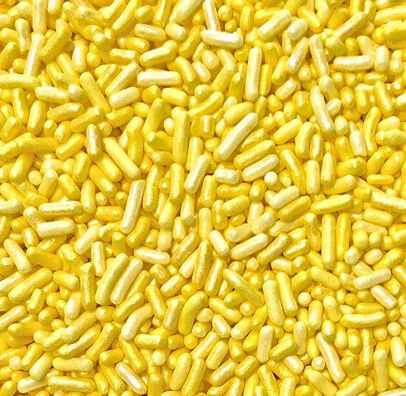 Shimmer Ombre Jimmies: Lemon Yellow - VERY LIMITED STOCK | www.sprinklebeesweet.com