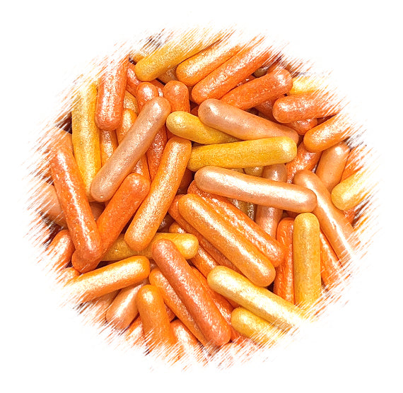 Sprinkle-It® Edible Candy Rods: Frosted Ombre Orange | www.sprinklebeesweet.com
