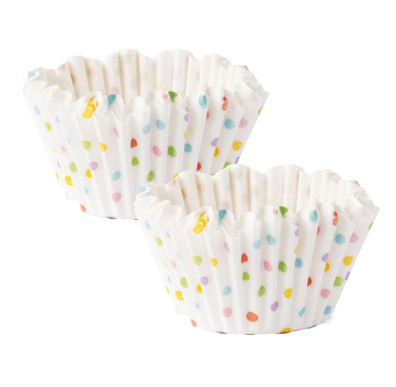Sweetshop Cupcake Liners: Rainbow Confetti Dots | www.sprinklebeesweet.com