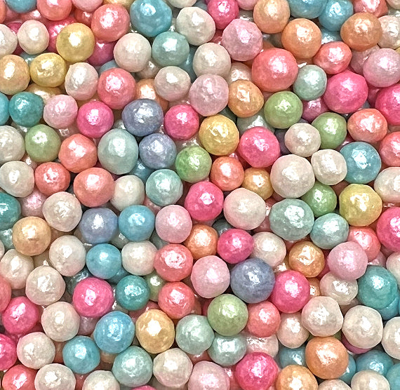 Sprinkle-It® 6mm Chocolate Crispy Pearls: Shimmer Pastel Mix | www.sprinklebeesweet.com