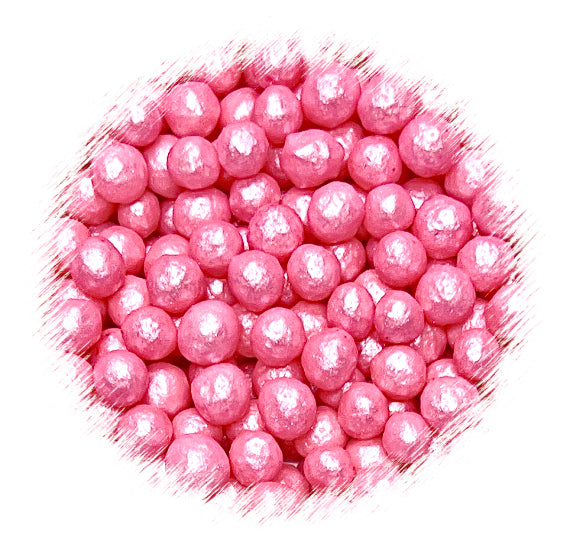 Bulk Sprinkle-It® Chocolate Crispy Pearls: Shimmer Perfectly Pink 6mm | www.sprinklebeesweet.com