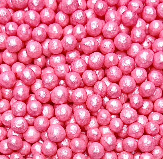 Sprinkle-It® 6mm Chocolate Crispy Pearls: Shimmer Perfectly Pink | www.sprinklebeesweet.com