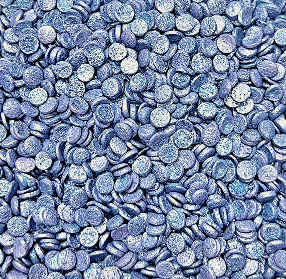 Sprinkle-It® Shimmer Confetti Dot Sprinkles: Periwinkle Blue 4mm | www.sprinklebeesweet.com