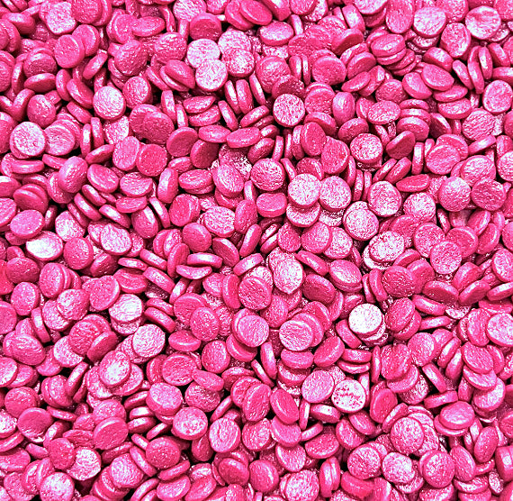 Sprinkle-It® Shimmer Confetti Dot Sprinkles: Petunia Pink 4mm | www.sprinklebeesweet.com