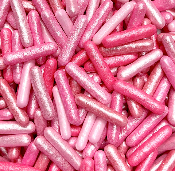 Sprinkle-It® Edible Candy Rods: Frosted Ombre Pink | www.sprinklebeesweet.com