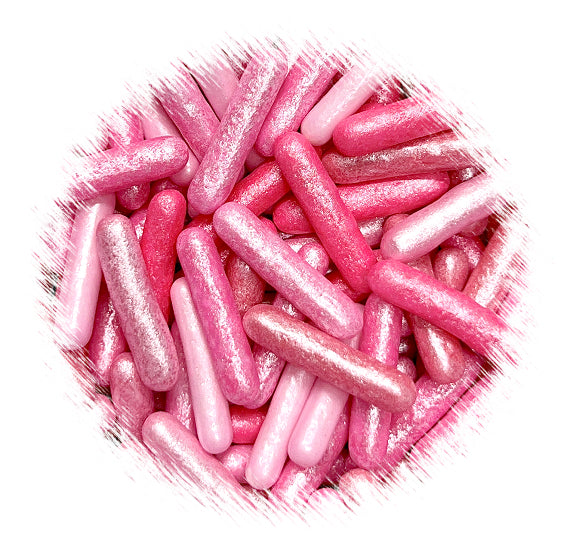 Sprinkle-It® Edible Candy Rods: Frosted Ombre Pink | www.sprinklebeesweet.com