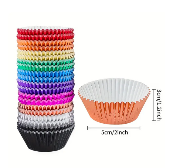 Rainbow Foil Cupcake Liners Set: 500 Count | www.sprinklebeesweet.com