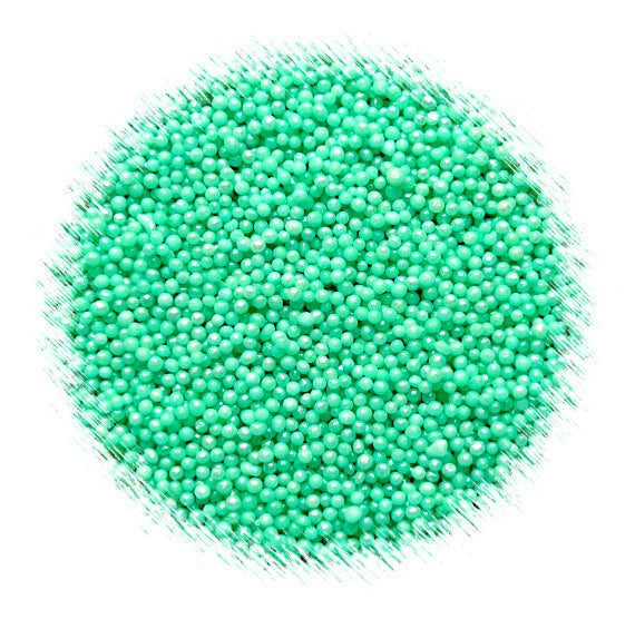 Shimmer Seafoam Green Nonpareils | www.sprinklebeesweet.com