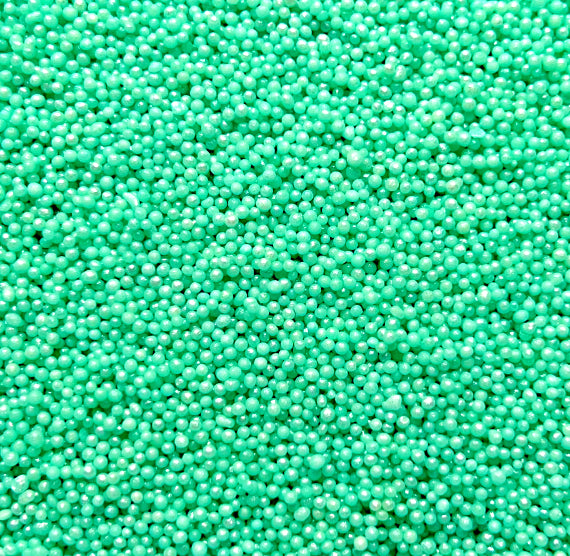 Shimmer Seafoam Green Nonpareils | www.sprinklebeesweet.com