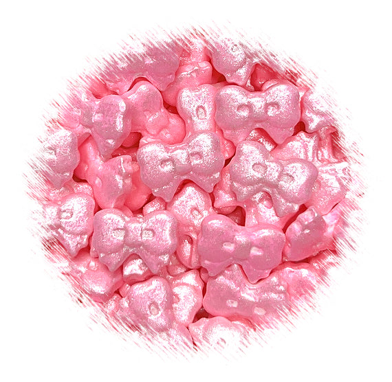 Shimmer Light Pink Bow Candy Sprinkles | www.sprinklebeesweet.com