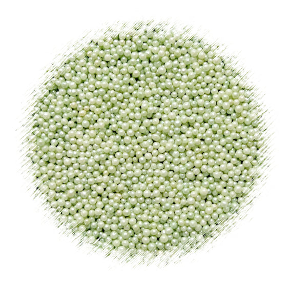 Bulk Nonpareils: Shimmer Light Sage Green | www.sprinklebeesweet.com