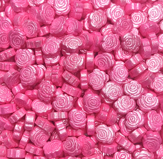 Shimmer Pink Roses Candy Sprinkles | www.sprinklebeesweet.com