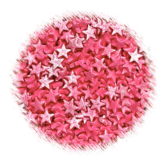 Shimmer Pink Star Sprinkles | www.sprinklebeesweet.com
