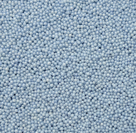 Bulk Nonpareils: Shimmer Pale Gingham Blue | www.sprinklebeesweet.com