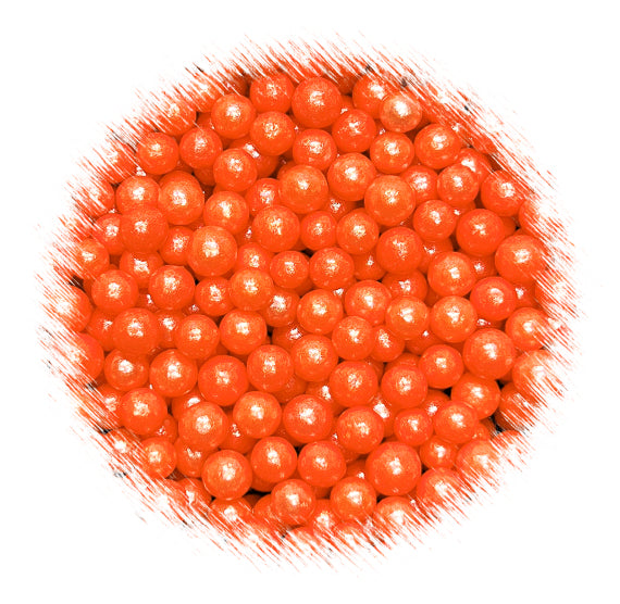 Shimmer Orange Sugar Pearls: 4mm | www.sprinklebeesweet.com