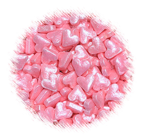 Shimmer Pink Heart Candy Sprinkles | www.sprinklebeesweet.com