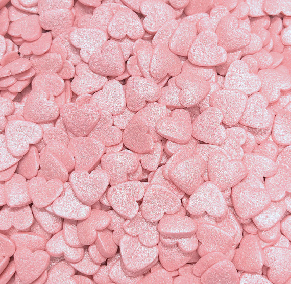 Shimmer Heart Sprinkles: Light Pink | www.sprinklebeesweet.com