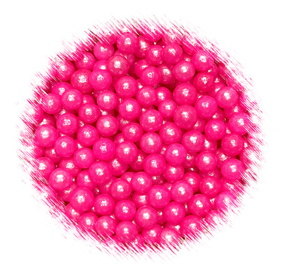 Shimmer Bright Pink Sugar Pearls: 4mm | www.sprinklebeesweet.com