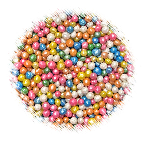 Sprinkle-It™ Tiny Chocolate Rainbow Crispy Pearls: Shimmer | www.sprinklebeesweet.com