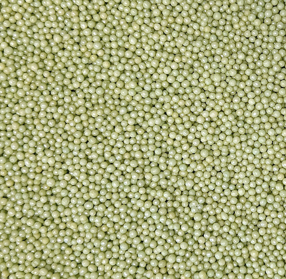 Bulk Nonpareils: Shimmer Sage Green | www.sprinklebeesweet.com