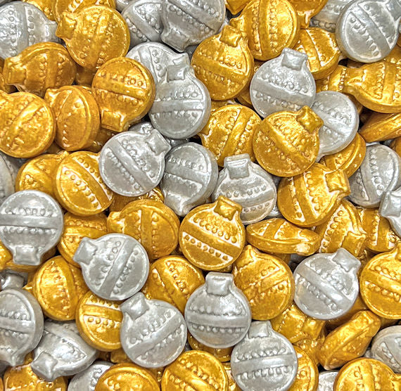 Christmas Candy Sprinkles: Silver & Gold Ornaments