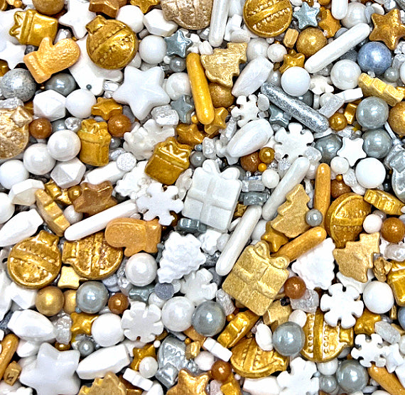 Sprinklefetti™ Christmas Sprinkles Mix: Silver & Gold
