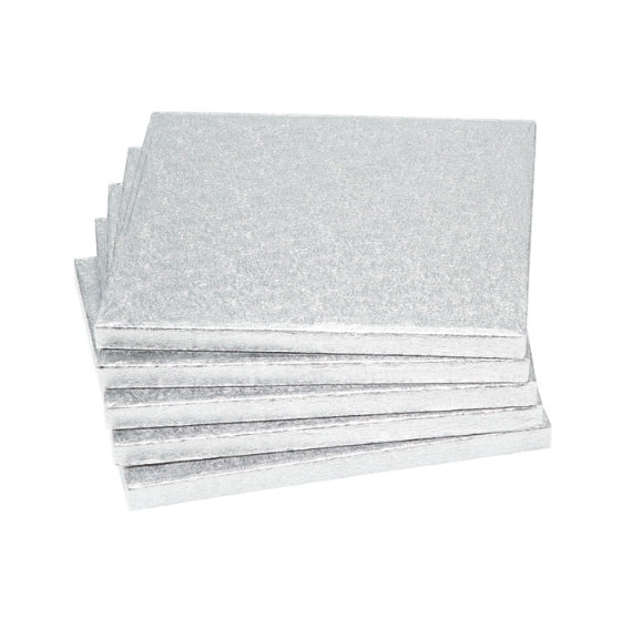 8 Inch Square Cake Boards: Thick Silver | www.sprinklebeesweet.com