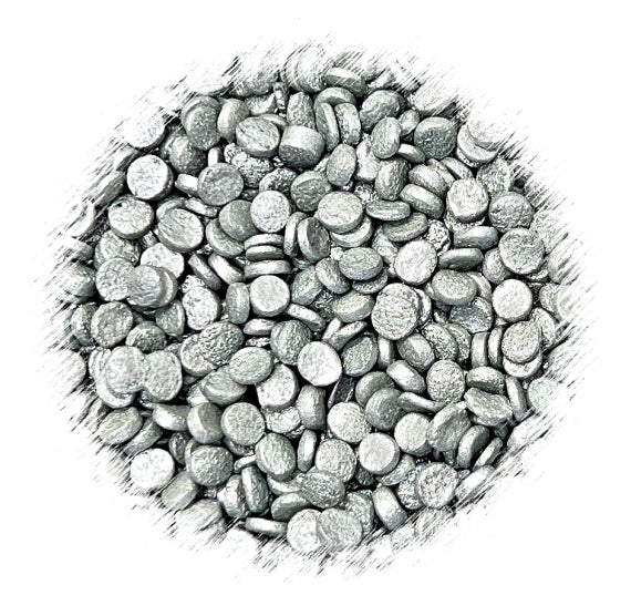 Sprinkle-It® Shimmer Confetti Dot Sprinkles: Silver | www.sprinklebeesweet.com