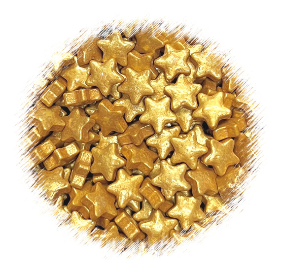 Small Gold Star Candy Sprinkles | www.sprinklebeesweet.com