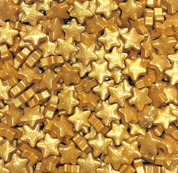 Small Gold Star Candy Sprinkles | www.sprinklebeesweet.com