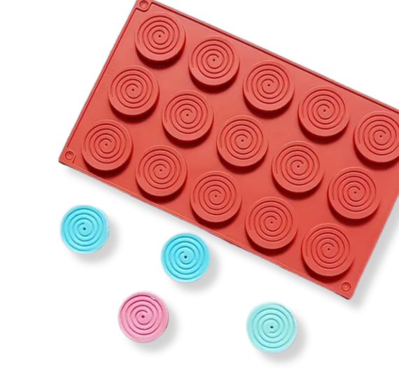 Silicone Spiral Disc Chocolate Mold: Small | www.sprinklebeesweet.com