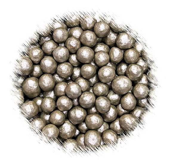 Sprinkle-It® 6mm Chocolate Crispy Pearls: Shimmer Taupe | www.sprinklebeesweet.com