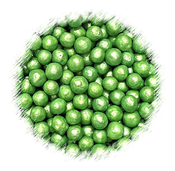 Sprinkle-It® 6mm Chocolate Crispy Pearls: Shimmer Spring Green - LAST CALL