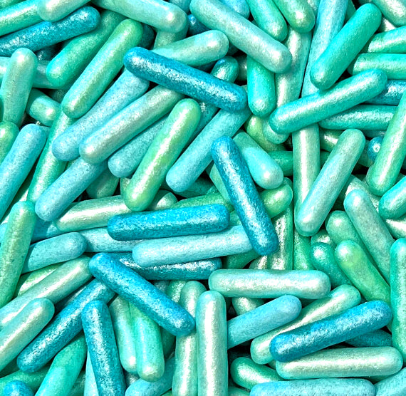 Sprinkle-It® Edible Candy Rods: Frosted Ombre Teal | www.sprinklebeesweet.com