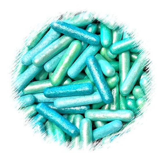 Sprinkle-It® Edible Candy Rods: Frosted Ombre Teal | www.sprinklebeesweet.com