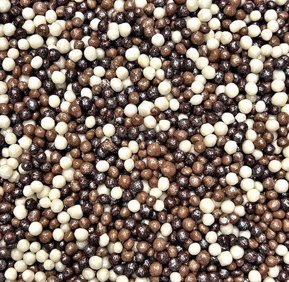 Sprinkle-It® Tiny Trio Chocolate Crispy Pearls: Shimmer White - LAST CALL