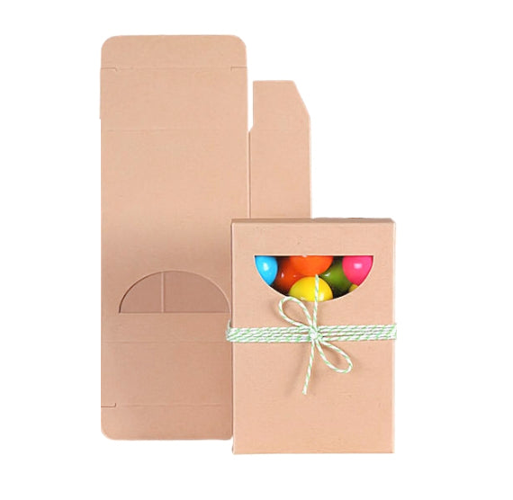 Rectangle Candy Boxes with Windows: Brown | www.sprinklebeesweet.com