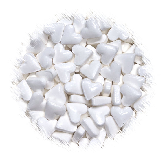 White Heart Candy Sprinkles: Small | www.sprinklebeesweet.com