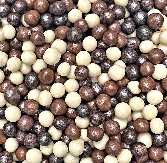 Sprinkle-It® 6mm Trio Chocolate Crispy Pearls: Shimmer White - LAST CALL