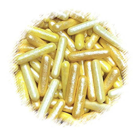 Sprinkle-It® Edible Candy Rods: Frosted Ombre Yellow | www.sprinklebeesweet.com