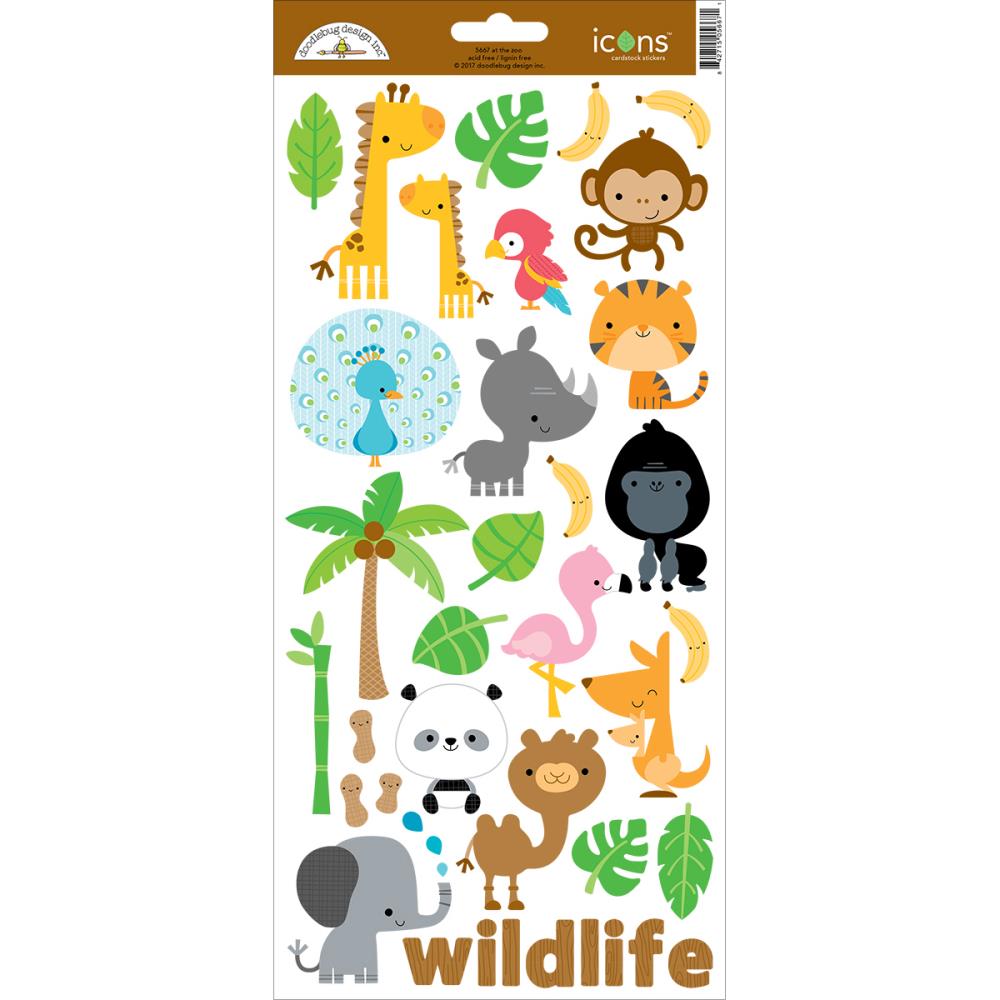 Zoo Animals Stickers: 6x13" | www.sprinklebeesweet.com
