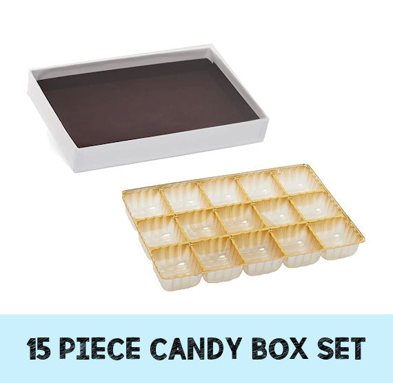 White Candy Box Set with Inserts: 15 Piece | www.sprinklebeesweet.com