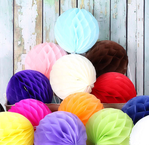 Teal Honeycomb Tissue Balls: 3" (2 Count) | www.sprinklebeesweet.com