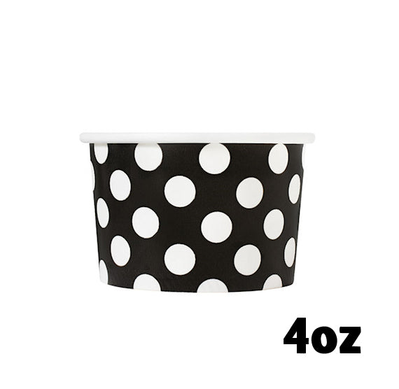 Small Black Ice Cream Cups: Polka Dot | www.sprinklebeesweet.com