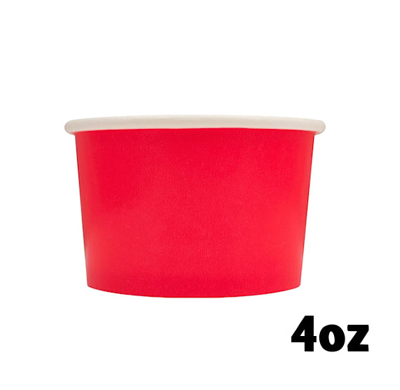 Small Red Ice Cream Cups: 4oz | www.sprinklebeesweet.com